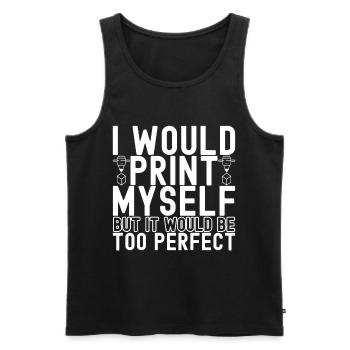 3 D Drucken - Männer Premium Bio Tank Top - Schwarz - Vorne - Michal (187cm)