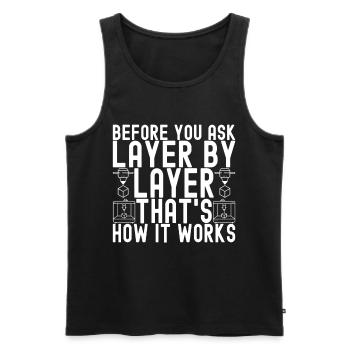 3 D Drucken - Männer Premium Bio Tank Top - Schwarz - Vorne - Michal (187cm)