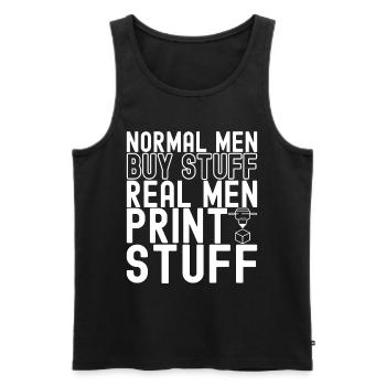 3 D Drucken - Männer Premium Bio Tank Top - Schwarz - Vorne - Michal (187cm)