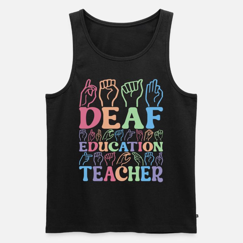 Taub Taubstumm Deaf - Männer Premium Bio Tank Top - Schwarz