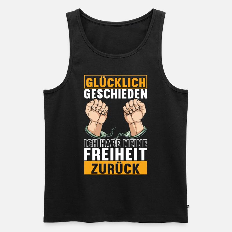 Geschieden Scheidung - Männer Premium Bio Tank Top - Schwarz