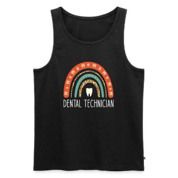 Zahntechniker Retro Farben Regenbogen und - Männer Premium Bio Tank Top - Schwarz - Vorne - Michal (187cm)