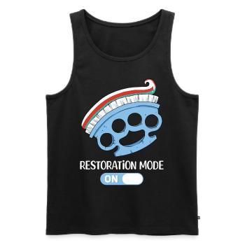 Wiederherstellungs Modus Einschalten für - Männer Premium Bio Tank Top - Schwarz - Vorne - AI Model Male 178 light (178cm)