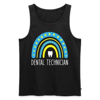Zahntechniker Retro Farben Regenbogen und Blau und - Männer Premium Bio Tank Top - Schwarz - Vorne - AI Model Male 178 light (178cm)
