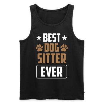 Meilleur gardien de chien jamais chien assis - Débardeur bio Premium Homme - noir - Devant - Michal (187cm)