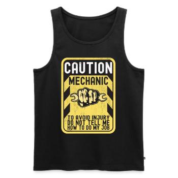 Car mechanic Mechatronics technician - Men's Premium Organic Tank Top - black - Front - AI Model Male 178 light (178cm)