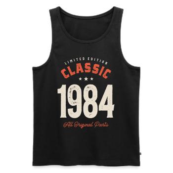 Classic 1984 - 38th Birthday Vintage - Men's Premium Organic Tank Top - black - Front - Michal (187cm)