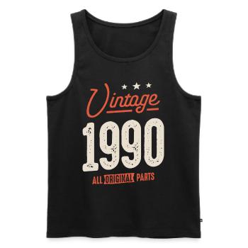 Vintage Born in 1990 - 32nd Birthday Retro - Men's Premium Organic Tank Top - black - Front - Michal (187cm)