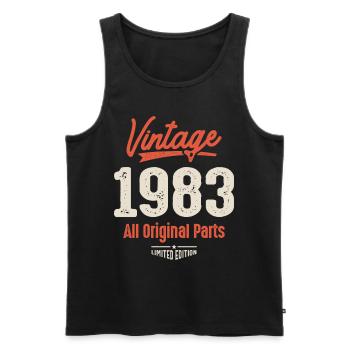 Vintage Born in 1983 - 39th Birthday Retro - Men's Premium Organic Tank Top - black - Front - Michal (187cm)