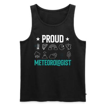 Fier météorologue Prévisions météorologiques Météorologie - Débardeur bio Premium Homme - noir - Devant - Michal (187cm)