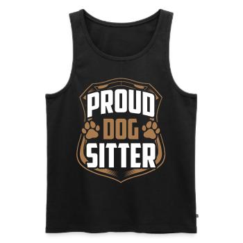 Proud Dog Sitter Dog Dog Sitting Dog Sitting - Débardeur bio Premium Homme - noir - Devant - AI Model Male 178 light (178cm)
