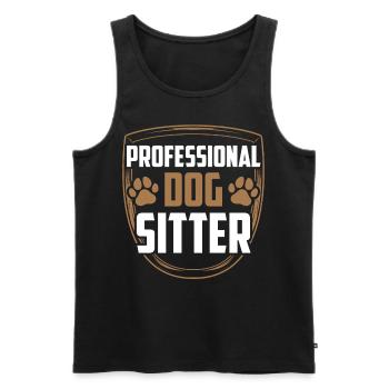Dog Sitter Professionnel Dog Sitting - Débardeur bio Premium Homme - noir - Devant - AI Model Male 178 light (178cm)
