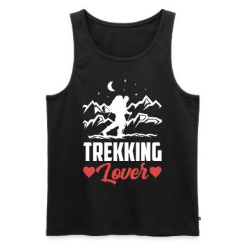 Trekking Lovers Hikers Hiking Hike - Men's Premium Organic Tank Top - black - Front - Michal (187cm)