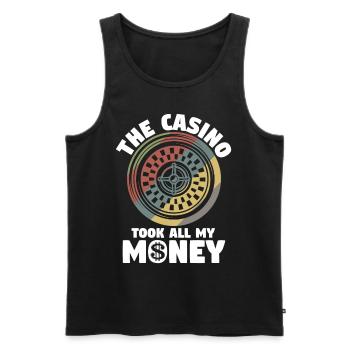 Vintage Roulette Casino Took My Money - Men's Premium Organic Tank Top - black - Front - Michal (187cm)