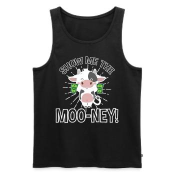 Show Me The Moo Ney Money Pun Cattle Show - Men's Premium Organic Tank Top - black - Front - Michal (187cm)