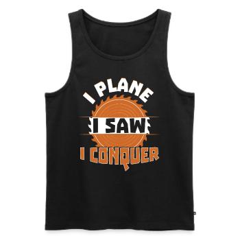 I Plane I Saw I Conquer - Men's Premium Organic Tank Top - black - Front - Michal (187cm)
