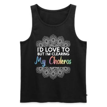 Id Love To But Clearing My Chakras - Men's Premium Organic Tank Top - black - Front - Michal (187cm)