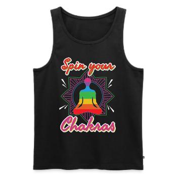 Spin Your Chakras - Men's Premium Organic Tank Top - black - Front - AI Model Male 178 light (178cm)
