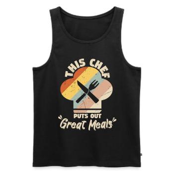 This Chef Puts Out Great Meals - Men's Premium Organic Tank Top - black - Front - Michal (187cm)