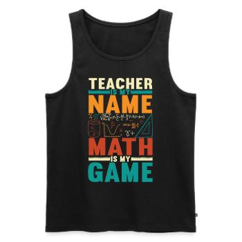 Professeur de mathématiques - Débardeur bio Premium Homme - noir - Devant - AI Model Male 178 light (178cm)