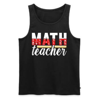 Mathe Mathelehrer - Männer Premium Bio Tank Top - Schwarz - Vorne - Michal (187cm)