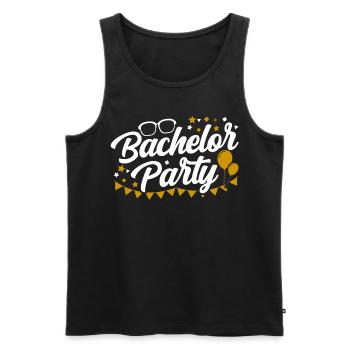 Enterrement de vie de garçon Bachelor bachelorette - Débardeur bio Premium Homme - noir - Devant - Michal (187cm)
