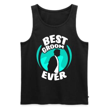 Best Groom Ever Wedding Party - Men's Premium Organic Tank Top - black - Front - Michal (187cm)