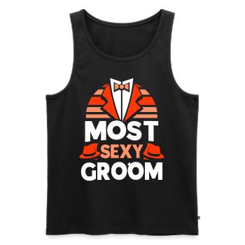 Sexy Groom Dictons Party Mariage Mariage - Débardeur bio Premium Homme - noir - Devant - Michal (187cm)