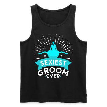 Sexy Groom Wedding Wedding Party Sayings - Men's Premium Organic Tank Top - black - Front - Michal (187cm)