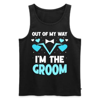 Out of the way I'm the groom wedding party - Men's Premium Organic Tank Top - black - Front - AI Model Male 178 light (178cm)