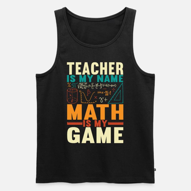 Mathe Mathelehrer - Männer Premium Bio Tank Top - Schwarz