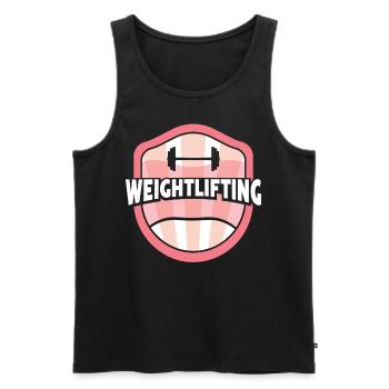 Weightlifting Fitness Weightlifting Gym Workout - Men's Premium Organic Tank Top - black - Front - Michal (187cm)