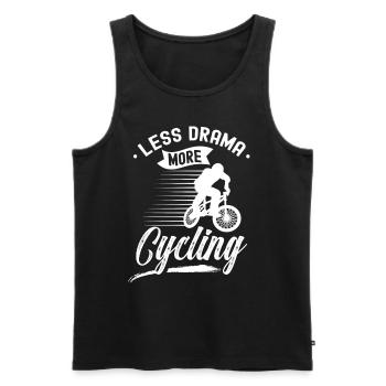 Moins de drame Plus de cyclistes Cyclistes Cyclisme Cyclisme - Débardeur bio Premium Homme - noir - Devant - Michal (187cm)