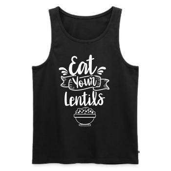 Iss Deine Linsen Linse Linsensuppe Essen - Männer Premium Bio Tank Top - Schwarz - Vorne - Michal (187cm)