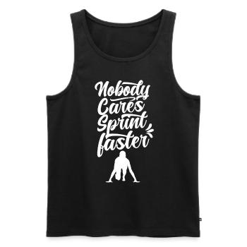 Nobody cares sprint fast sprint - Men's Premium Organic Tank Top - black - Front - AI Model Male 178 light (178cm)