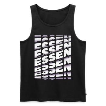 Essen Deutschland Stadt Schrift Skyline Heimat - Männer Premium Bio Tank Top - Schwarz - Vorne - Michal (187cm)
