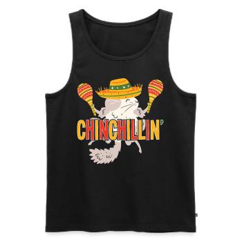 Chinchillin Mexican Artwork Chinchilla - Men's Premium Organic Tank Top - black - Front - Michal (187cm)