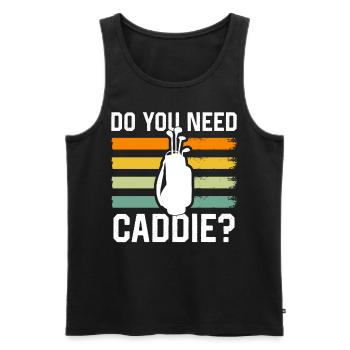 Do you need a caddie? Golf Golf Caddy - Men's Premium Organic Tank Top - black - Front - AI Model Male 178 light (178cm)