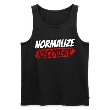 Restaurer la récupération Normaliser la récupération - Débardeur bio Premium Homme - noir - Devant - Michal (187cm)
