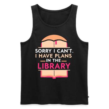Kann Nicht Ich Habe Pläne In Der Bibliothek Bücher - Männer Premium Bio Tank Top - Schwarz - Vorne - Michal (187cm)