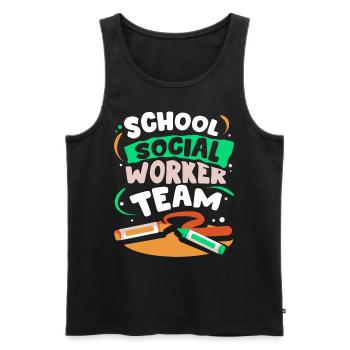 School Social Worker Team School Social Work School - Men's Premium Organic Tank Top - black - Front - AI Model Male 178 light (178cm)