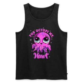 Pinky You Octopi My Heart Calamar Adorable - Männer Premium Bio Tank Top - Schwarz - Vorne - Michal (187cm)