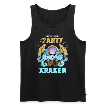 Let's Get This Party Kraken Electrified Melodious - Männer Premium Bio Tank Top - Schwarz - Vorne - Michal (187cm)