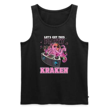 Let's Get This Party Kraken DJ Mode Melodious - Männer Premium Bio Tank Top - Schwarz - Vorne - Michal (187cm)