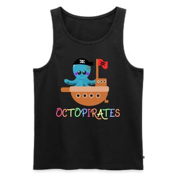 Sailing Octopirates Captain Cute & Colorful - Männer Premium Bio Tank Top - Schwarz - Vorne - Michal (187cm)