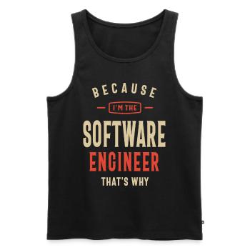 Software Engineer Job Occupation Birthday Worker - Men's Premium Organic Tank Top - black - Front - AI Model Male 178 light (178cm)