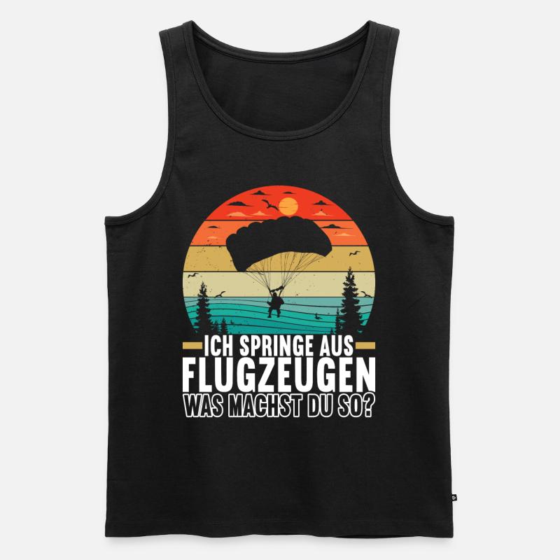Fallschirm Fallschirmspringer - Männer Premium Bio Tank Top - Schwarz