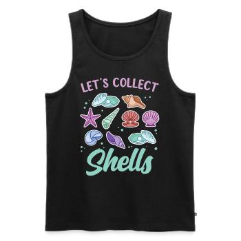 Let's Collect Shells Shell Shell Collector - Men's Premium Organic Tank Top - black - Front - AI Model Male 178 light (178cm)
