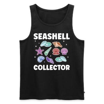 Shell collectors Mussel collectors collect mussels - Men's Premium Organic Tank Top - black - Front - AI Model Male 178 light (178cm)