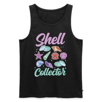 Shell collectors Mussel collectors collect mussels - Men's Premium Organic Tank Top - black - Front - AI Model Male 178 light (178cm)